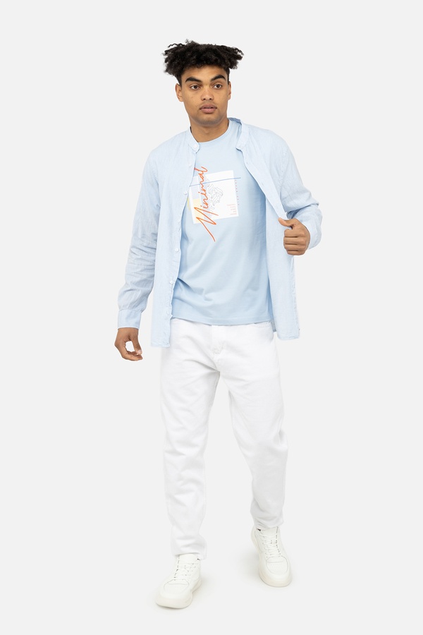 Чоловіча футболка з коротким рукавом 46 колір блакитний ЦБ-00243175 SKT000967271 фото