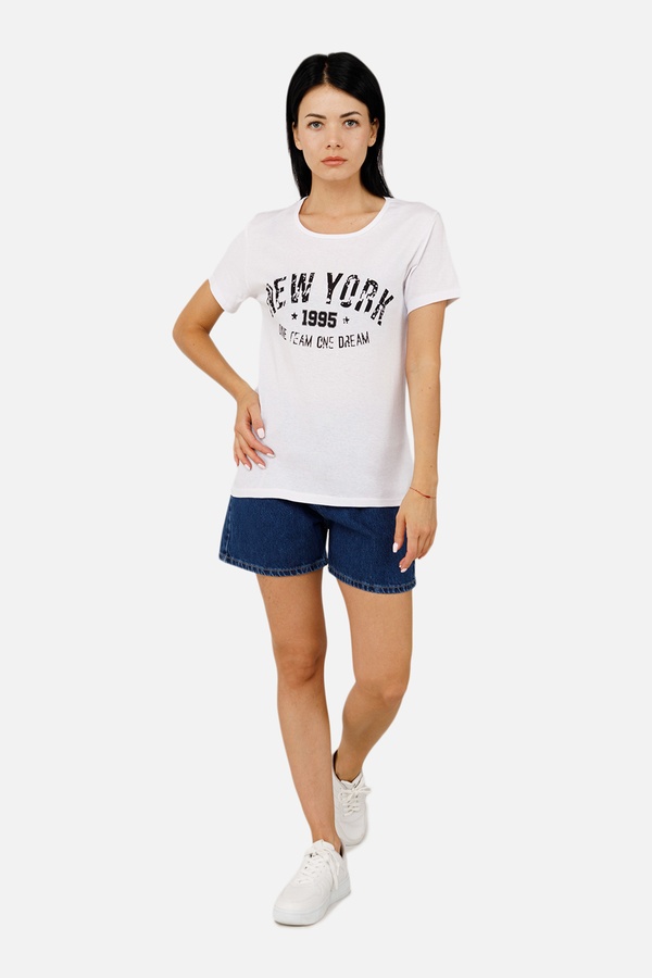 Женская футболка с коротким рукавом 40 цвет белый ЦБ-00252402