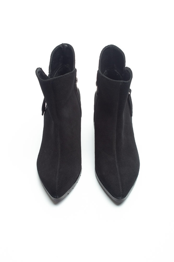 Ботинки женские на каблуке острый нос 40 цвет черный ЦБ-00129388 SKT000482025 фото