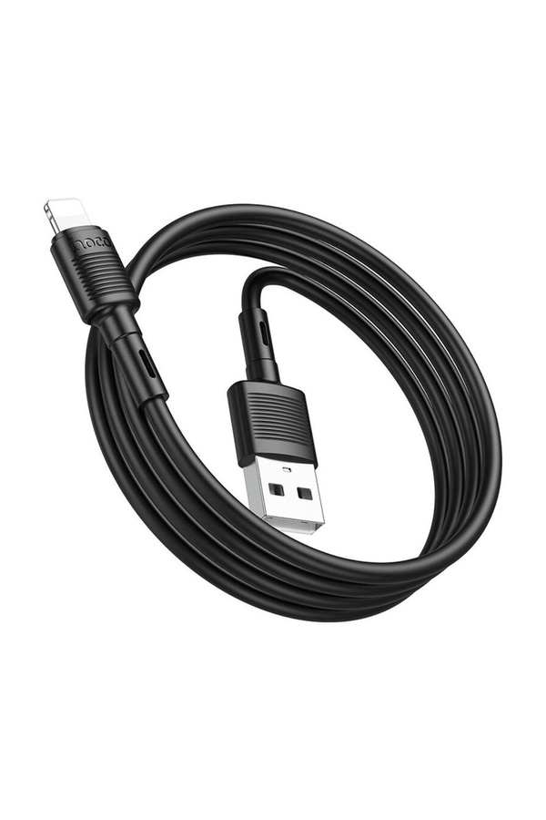 USB кабель Hoco X83 Lightning 2.4A 1 м колір чорний ЦБ-00200559 SKT000868650 фото