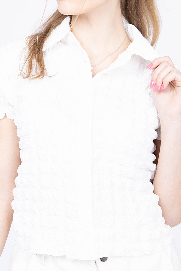 Блуза жіноча 46 колір білий ЦБ-00163287 SKT000552877 фото