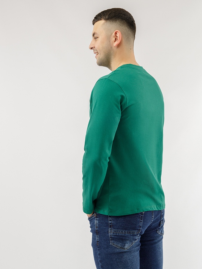 Мужская футболка длинный рукав 44 цвет темно-зеленый ЦБ-00226120 SKT000923631 фото