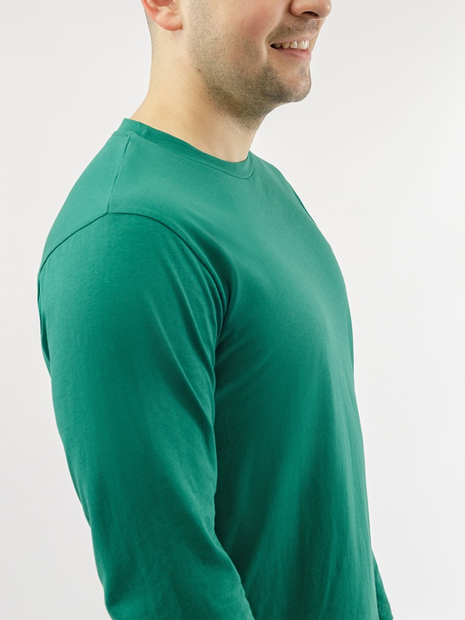 Мужская футболка длинный рукав 44 цвет темно-зеленый ЦБ-00226120 SKT000923631 фото