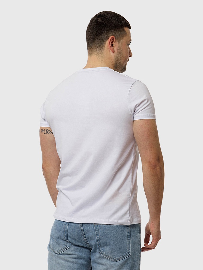Чоловіча футболка регуляр 52 колір білий ЦБ-00216062 SKT000899893 фото