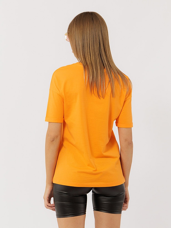 Женская футболка регуляр 48 цвет оранжевый ЦБ-00216951 SKT000901784 фото