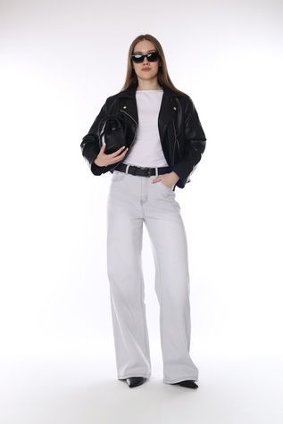 Джинси wide leg жіночі колір світло-сірий 52 ЦБ-00290498 фото