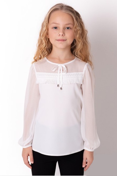 Блуза на девочку 140 цвет молочный ЦБ-00159462 SKT000538943 фото