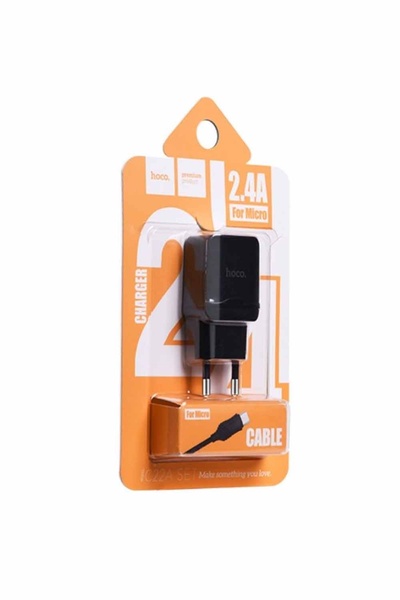 Зарядний пристрій Hoco C22A 1 USB 2.4A Micro колір чорний ЦБ-00196961 SKT000860252 фото