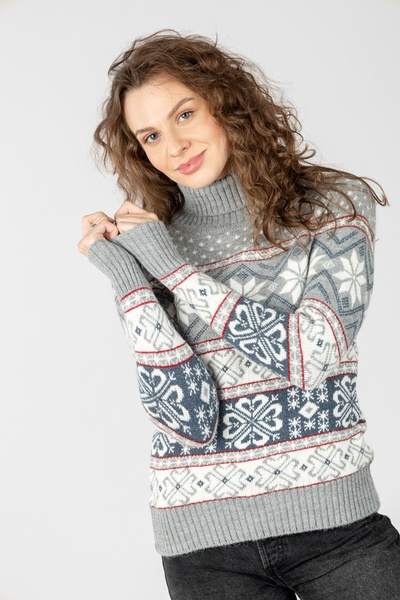 Жіночий светр 46 колір сірий ЦБ-00233521 SKT000941681 фото