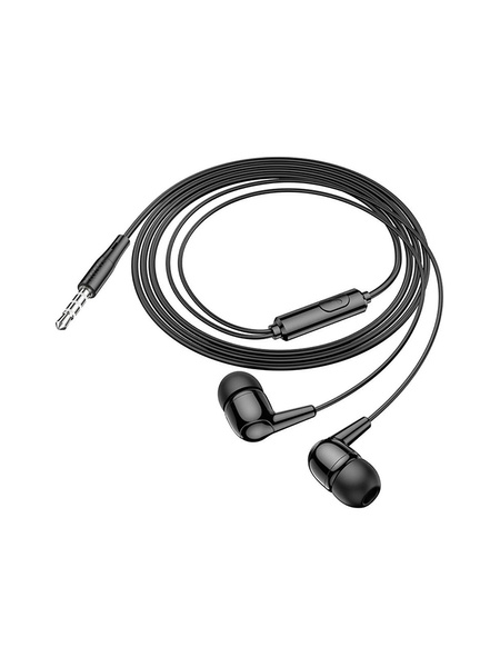 Навушники дротові вакуумні Hoco M97 з мікрофоном колір чорний ЦБ-00208020 SKT000883897 фото