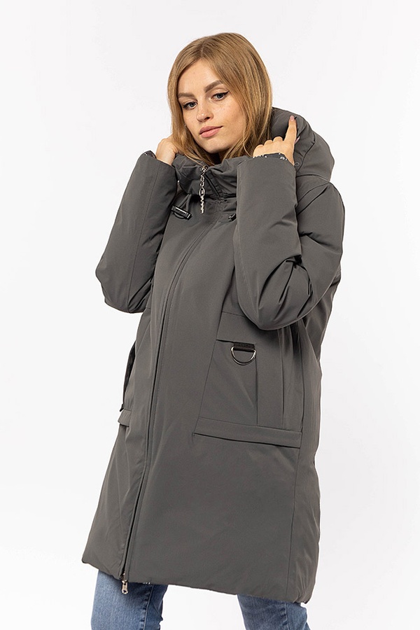 Жіноча куртка 46 колір темно-сірий ЦБ-00195668 SKT000857775 фото