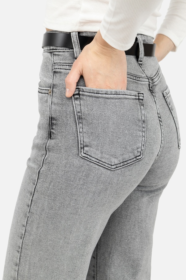 Жіночі джинси palazzo 38 колір світло-сірий ЦБ-00247190 SKT000986405 фото