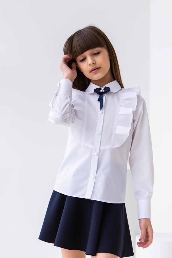 Блуза для дівчинки 116 колір білий ЦБ-00162576 SKT000551500 фото
