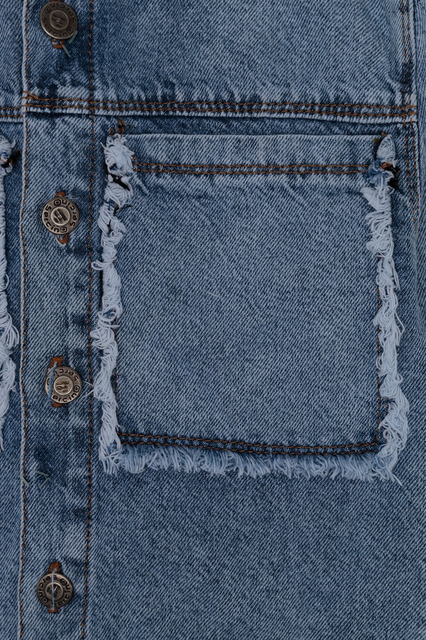 Сорочка джинсова для дівчинки 122 колір блакитний ЦБ-00243048
