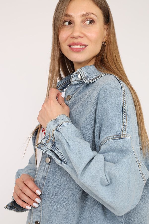 Сорочка джинсова жіноча колір блакитний 48