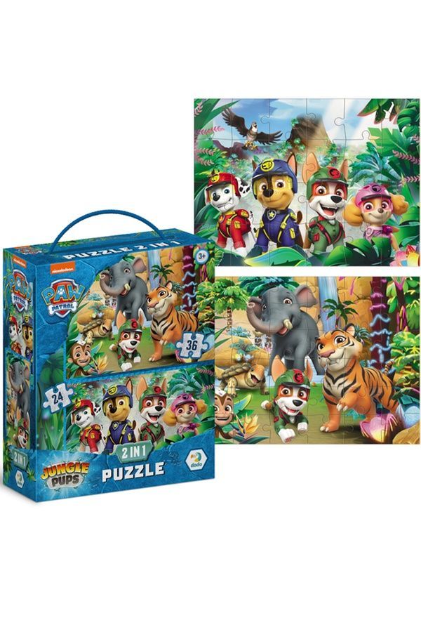 Пазли 2 в 1 Paw Patrol. Пригоди у Джунглях, 60 елементів DoDo 4823115909886 ЦБ-00284363 фото