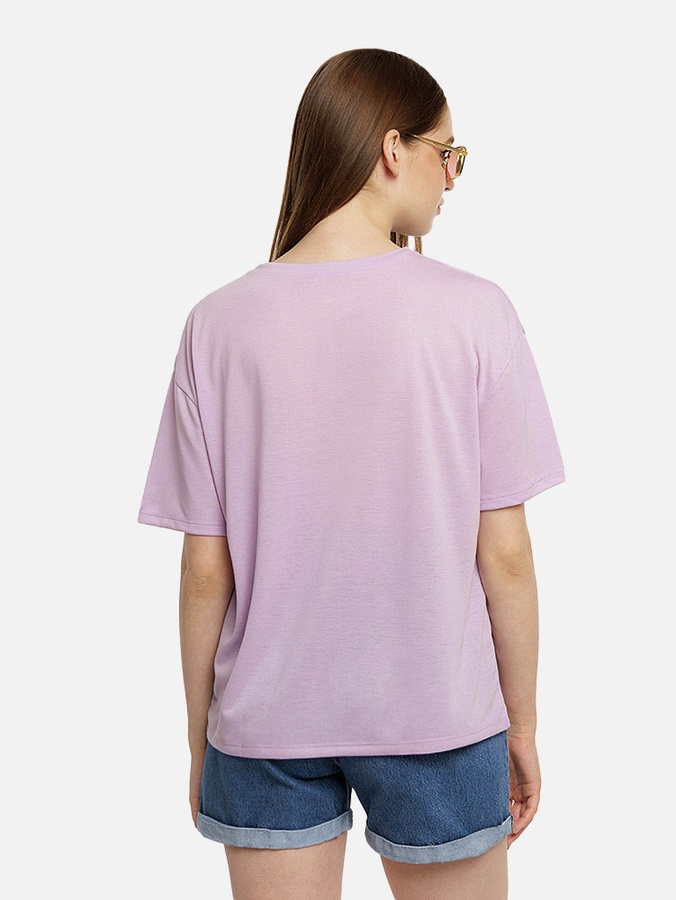 Жіноча футболка оверсайз 44 колір бузковий ЦБ-00219318 SKT000907092 фото