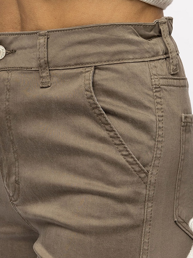 Женские джинсовые джогеры карго 48 цвет бежевый ЦБ-00215220 SKT000898076 фото