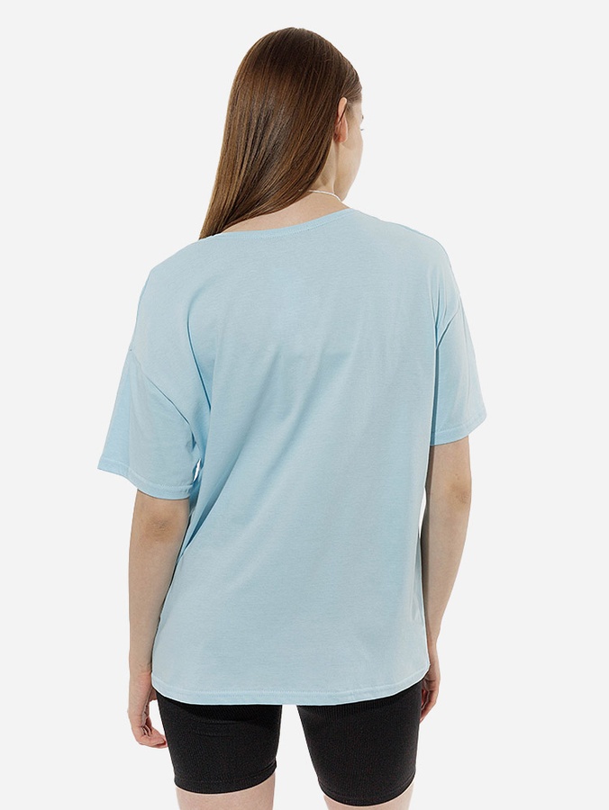 Жіноча футболка оверсайз 44 колір блакитний ЦБ-00219239 SKT000906769 фото