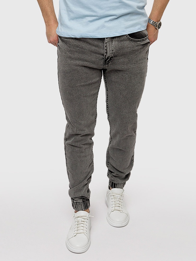 Чоловічі джинсові джогери 54 колір сірий ЦБ-00220176 SKT000909038 фото