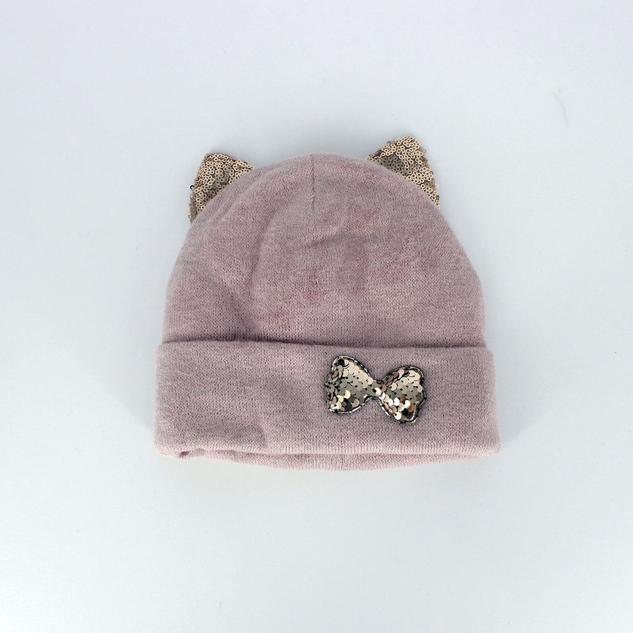 Комплект шапка-шарф пудрового кольору для дівчинки 50-52 колір пудровий ЦБ-00143150 SKT000498585 фото