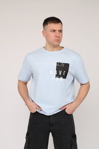 Футболка с коротким рукавом мужская цвет голубой 54 ЦБ-00270047 фото
