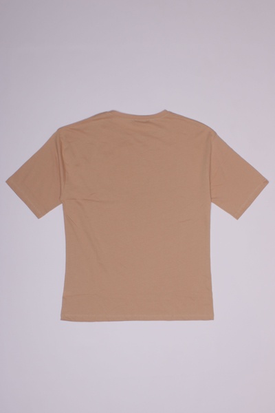 Жіноча футболка 48 колір бежевий ЦБ-00191782 SKT000847299 фото