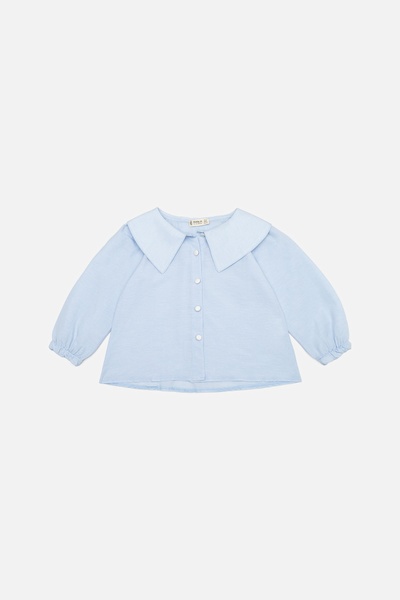 Блуза з довгим рукавом для дівчинки 134 колір блакитний ЦБ-00243482 SKT000968125 фото