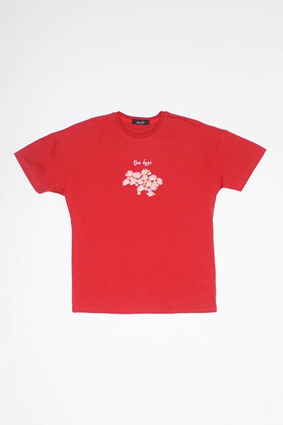 Жіноча футболка 42 колір червоний ЦБ-00193572 SKT000852129 фото
