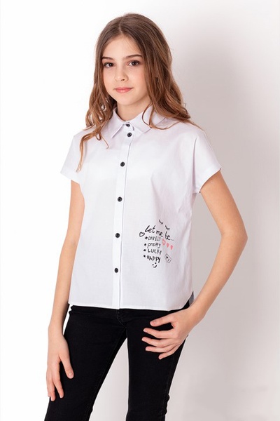 Рубашка на девочку 152 цвет белый ЦБ-00159500 SKT000539056 фото