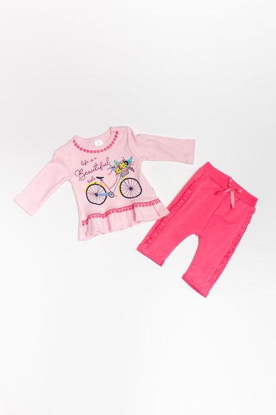 Костюм с брюками на девочку 86 цвет розовый ЦБ-00149106 SKT000511174 фото