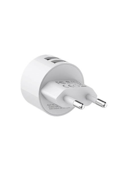 Мережевий зарядний пристрій Borofone BA23A 2 USB колір білий ЦБ-00218829 SKT000905460 фото