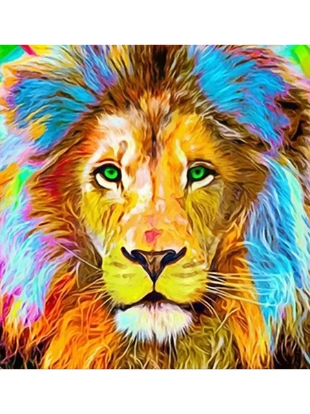 Алмазная мозаика "Царь зверей", 40*40 см на подрамнике цвет разноцветный ЦБ-00218220 SKT000904106 фото