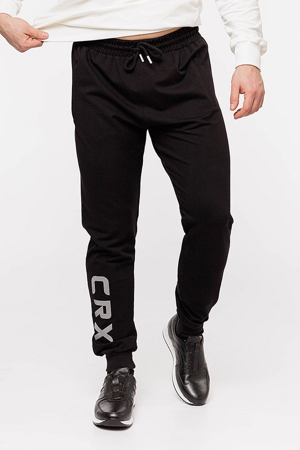 Чоловічі спортивні штани 42 колір чорний ЦБ-00210682 SKT000890274 фото