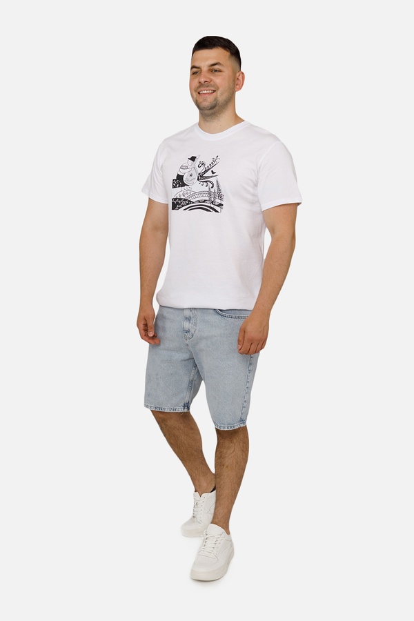 Мужская патриотическая футболка с коротким рукавом 44 цвет белый ЦБ-00253250 SKT001001358 фото