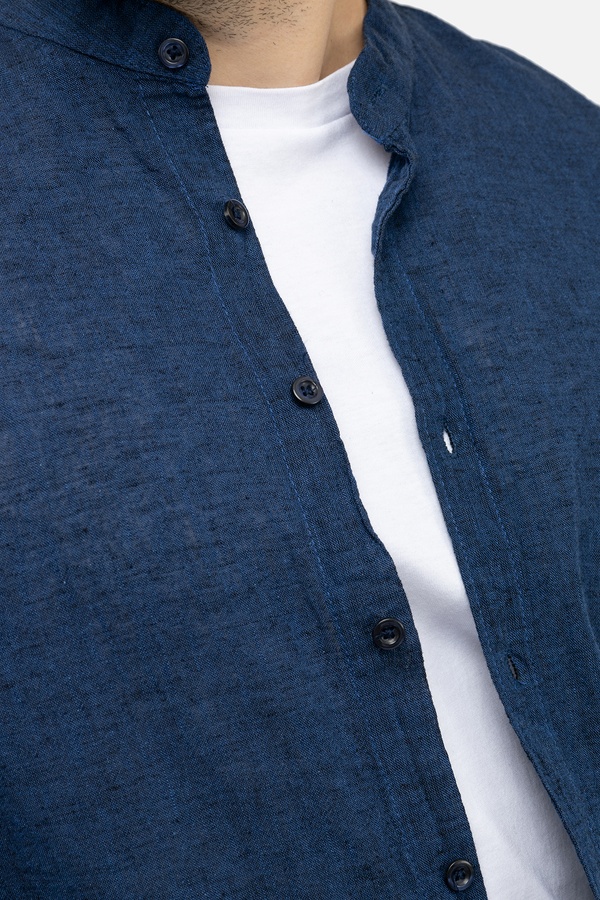 Мужская рубашка с длинным рукавом 44 цвет синий ЦБ-00244798 SKT000979877 фото