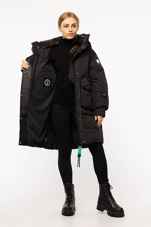 Жіноча куртка 46 колір чорний ЦБ-00195655 SKT000857720 фото