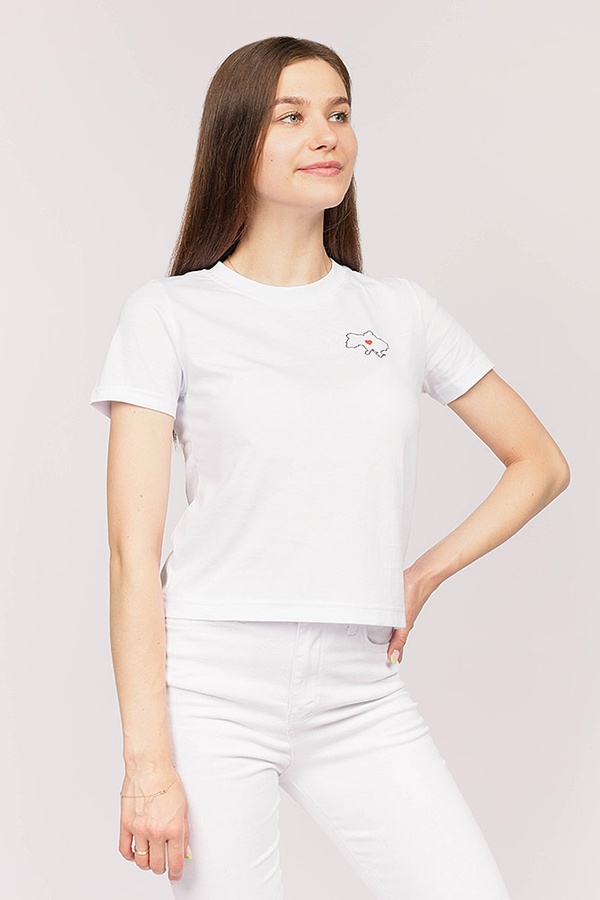 Жіноча футболка колір білий ЦБ-00193566 SKT000852109 фото