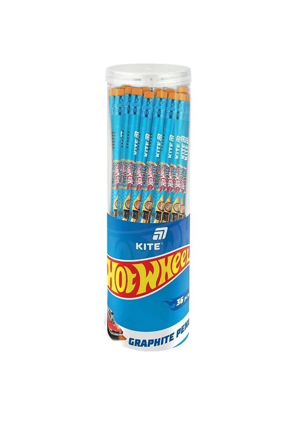 Олівець графітний з гумкою, тригранний Kite Hot Wheels KITE HW25-046 ЦБ-00281348 фото