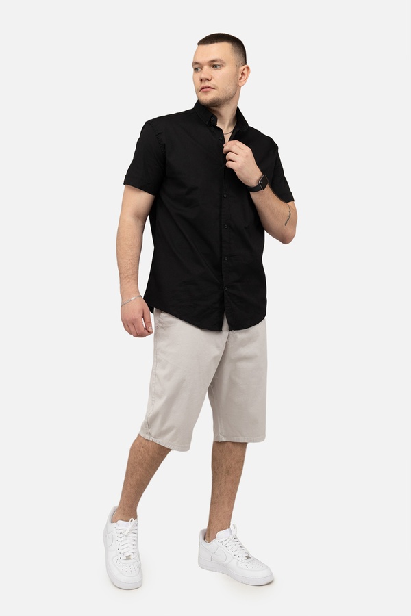 Мужская рубашка с коротким рукавом 46 цвет черный ЦБ-00250764 SKT000994253 фото