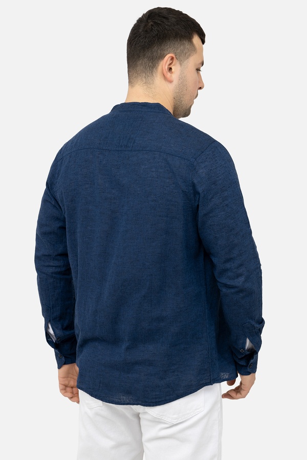 Мужская рубашка с длинным рукавом 44 цвет синий ЦБ-00244798 SKT000979877 фото
