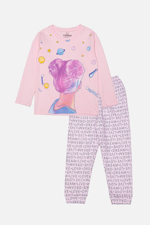 Піжама довгий рувка для дівчинки 104 колір рожевий ЦБ-00212663 SKT000892201 фото