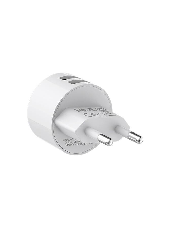 Сетевое зарядное устройство для Borofone BA23A 2 USB цвет белый ЦБ-00218829 SKT000905460 фото