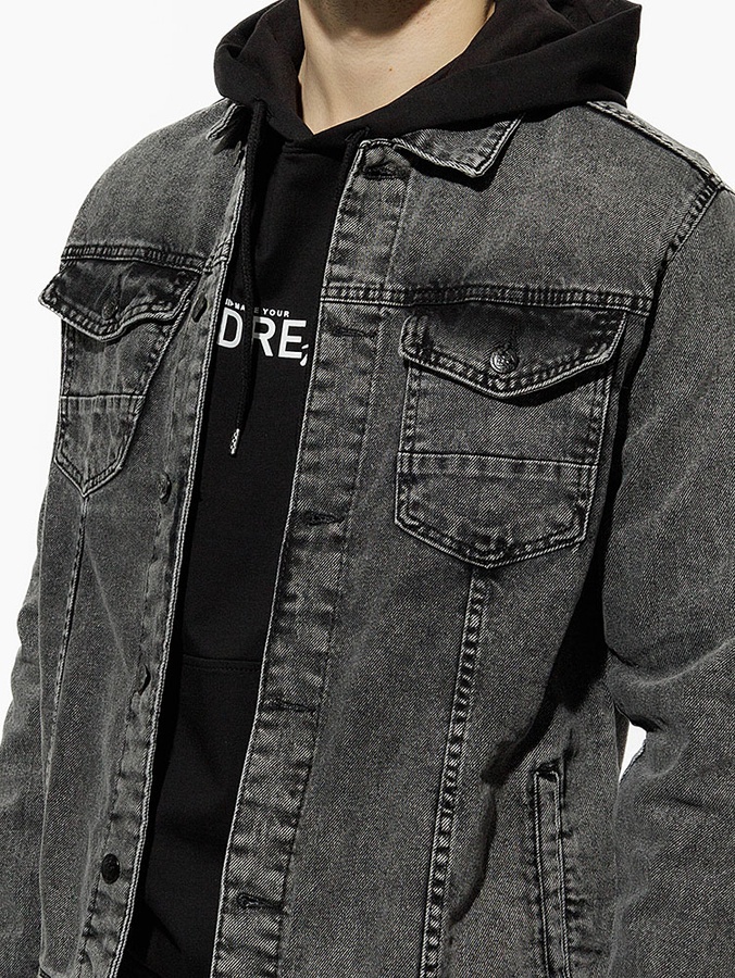 Чоловіча джинсова куртка 42 колір темно-сірий ЦБ-00213713 SKT000894467 фото