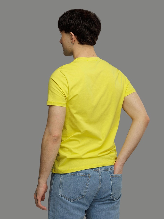 Чоловіча футболка регуляр 52 колір жовтий ЦБ-00216049 SKT000899828 фото