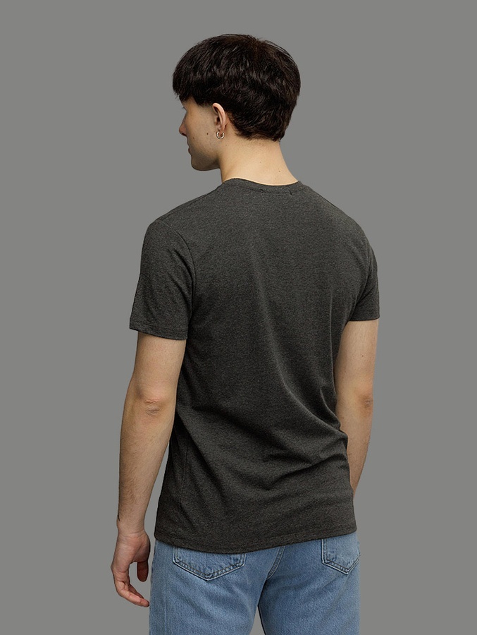 Чоловіча футболка регуляр 52 колір темно-сірий ЦБ-00216061 SKT000899888 фото
