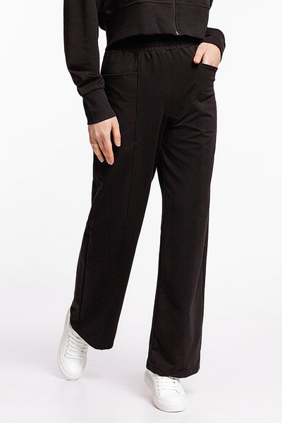 Жіночі спортивні штани палаццо 48 колір чорний ЦБ-00212538 SKT000891976 фото