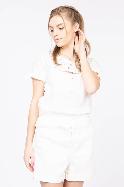 Блуза жіноча 44 колір білий ЦБ-00161301 SKT000546557 фото