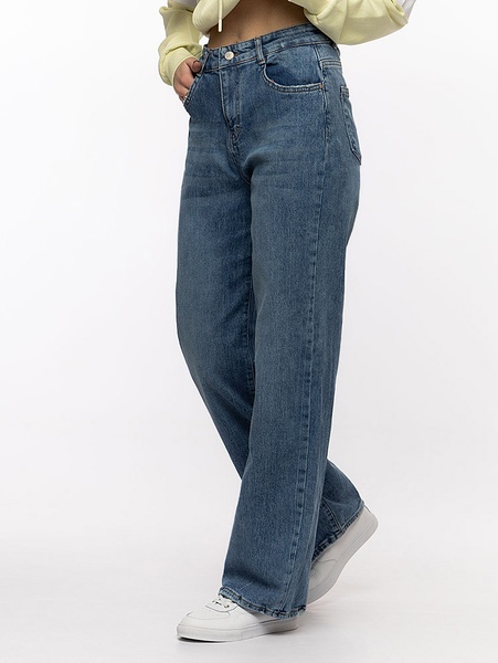 Жіночі джинси палаццо 50 колір синій ЦБ-00214160 SKT000895821 фото