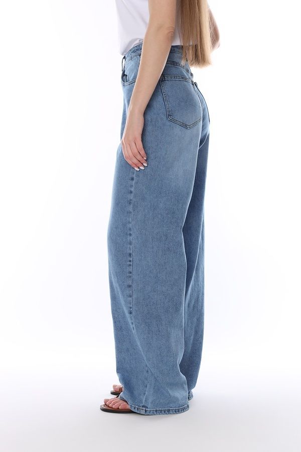 Джинси wide leg жіночі колір синій 44 ЦБ-00290499 фото
